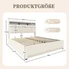 A diagram showing the dimensions of a bed frame with text labels in German. Anteprima dell’immagine prodotto