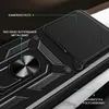 Close-up of a black phone case with features highlighted by text. Produktbild-Vorschau