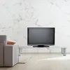 Tavolino TV Relaxdays in vetro, gambe in metallo cromato, Anteprima dell’immagine prodotto 2