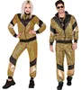 tUTA DA TRAINING RIFLETTENTE ANNI '80 ORO (top, pantaloni) Anteprima dell’immagine prodotto 1