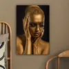 MuchoWow® - Leinwandbilder - Gold - Frau - Schwarz und Produktbild-Vorschau 5