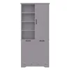 A gray wooden cabinet with shelves and doors. Náhľad obrázku produktu
