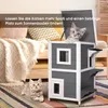 Lovupet Katzenhaus Katzenvilla Katzenhütte 2 Etagen Produktbild-Vorschau 11