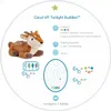 A product information graphic for a Cloud b Twilight Buddies stuffed animal, featuring the product and its features. Produktbild-Vorschau