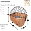 UNUS Hundekorb Fahrrad für hinten oval mit Gitter grau Produktbild-Vorschau 8