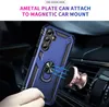 A hand holding a blue phone case with a ring stand, attached to a car vent mount. Anteprima dell’immagine prodotto