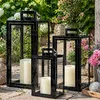 3er Set XXL Edelstahl Windlicht - Laternen Set 30/40/53cm Produktbild-Vorschau