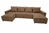 A U-shaped sectional sofa with four back cushions, shown from a front-facing diagonal angle against a white background. Náhľad obrázku produktu