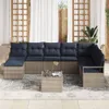 vidaXL Sofa Set mit Kissen 9 pcs Grau Poly-Rattan Produktbild-Vorschau 3