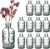 Relaxdays Glasvase, 12er Set, Deko-Vase, geprägtes Produktbild-Vorschau 1