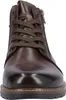 A close-up, front-facing view of a brown leather boot. Podgląd zdjęcia produktu