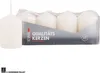 A pack of white pillar candles in clear plastic packaging with a cardboard insert. Produktbild-Vorschau
