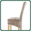Stuhlhussen 4er Pack XL kühles Beige - Samt Stuhlbezug - Produktbild-Vorschau 5