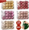 Set de 24 boules de Noël Ø 8 cm en plastique transparent Voir les images du produit 1