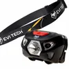 A black LED headlamp with a black adjustable strap, shown against a white background. Náhled obrázku produktu