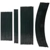 Several bundles of dark green metal poles arranged in groups on a white background. Produktbild-Vorschau