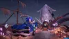 Sonic the Hedgehog racing in a blue kart with a large squid-like creature in the background. Produktbild-Vorschau