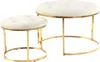 Hocker Becky 800 2er-Set Elfenbein / Gold Produktbild-Vorschau 1