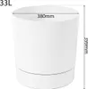 A white planter with dimensions indicated. Podgląd zdjęcia produktu