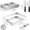 Verstellbare rechteckige Mousse-Tortenringform 27x18x8 cm, Produktbild-Vorschau 5