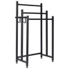 A black metal towel rack with three bars and two hooks, shown against a white background. Náhľad obrázku produktu