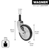 Schwarzes/chrom 75mm Theewagenrad 35kg Tragfähig Produktbild-Vorschau 2