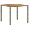 Gartentisch mit Akazienholz-Platte Grau 90x90x75 cm Poly Produktbild-Vorschau 1