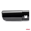A black, oval exhaust tip with a silver clamp is shown against a white background. Anteprima dell’immagine prodotto