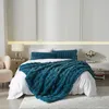 Fleece deken, pluche, bubbelvelours, blauw, 150x200 cm Productafbeelding-voorbeeld 3