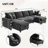 Merax U-Form Ecksofa 4 Sitzer, Chenille Sofa Mit 2 Produktbild-Vorschau 8
