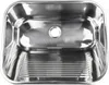 A top-down view of a stainless steel sink. Produktbild-Vorschau