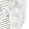 Close-up view of the steps and railing of a white bunk bed. Náhled obrázku produktu