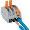 A close-up of a Wago connector with wires inserted. Náhľad obrázku produktu