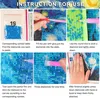 Instructions for diamond painting, showing steps like preparing diamonds, placing them on the canvas, and finishing the artwork. Náhľad obrázku produktu