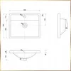 Technical drawing with dimensions of a sink. Voir les images du produit