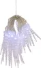 A string of white LED icicle lights against a white background. Produktbild-Vorschau