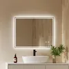 EMKE LED Badspiegel 90x70cm. Wandspiegel met koudwit licht. Productafbeelding-voorbeeld 1