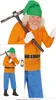 A man dressed in a dwarf costume holding a pickaxe and a lantern. Produktbild-Vorschau
