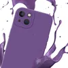 A purple phone case is shown with purple liquid splashing around it. Produktbild-Vorschau