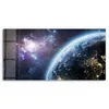 DEQORI Glasbild Echtglas 60x30 cm 'Blick aus dem All' Produktbild-Vorschau 2