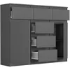 Kommode - Anthrazit - 120 x 40 x 98 cm - Modern S-62D Produktbild-Vorschau 2
