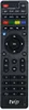 A black TV remote control with various buttons and labels. Produktbild-Vorschau
