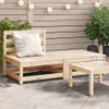 Gartensofa ohne Armlehnen mit Fußhocker Massivholz Kiefer Produktbild-Vorschau 2