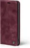 A closed flip-style phone case in dark brown. Produktbild-Vorschau
