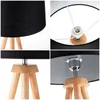 Collage of close-up shots of a tripod floor lamp. Podgląd zdjęcia produktu