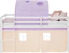 Homestyle4u Vysoká postel 90x200 Tunelová záclona fialová Náhled obrázku produktu 13