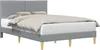 vidaXL Rama łóżka z zagłówkiem jasnoszara 140 x 190 cm Podgląd zdjęcia produktu 1