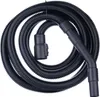 A black vacuum cleaner hose with connectors, coiled on a white background. Anteprima dell’immagine prodotto