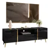ONYX TV-Schrank auf goldenen Füßen, schwarz glänzend, 158 Produktbild-Vorschau 1