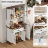 Merax Küchenhochschrank Scheunenstil mit LED, Aufbewahrung Produktbild-Vorschau 13